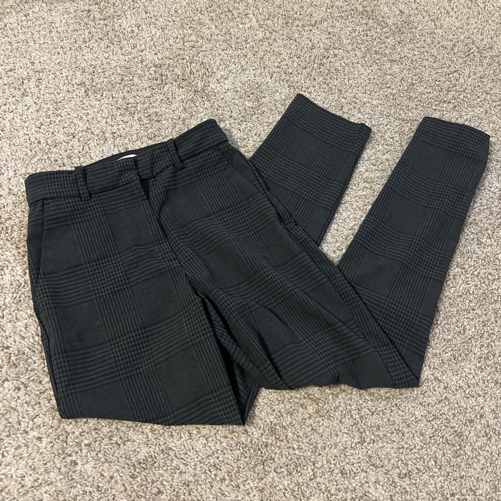 H&M Women's Black Checkered Trousers